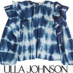 Ulla Johnson Kids Clara Blouse in Indigo TieDye 4